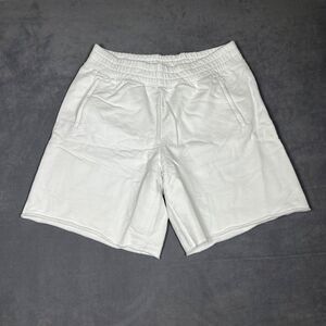 Offline by Aerie Throw-Back Fleece Womens Shorts Large White Cotton Terry Lounge